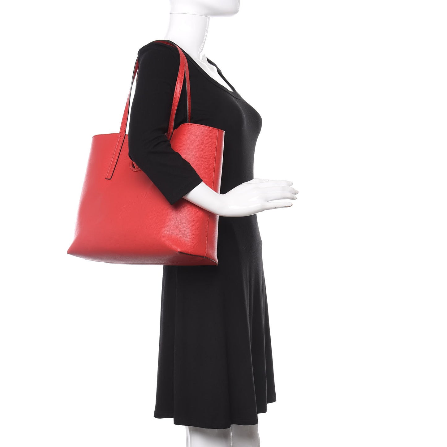 Vitello Vienna Enamel F is Fendi Shopping Tote Fiamma Taupe
