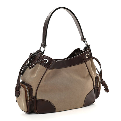 Prada Jacquard Logo Hobo Corda Bruciato 3 of 17
