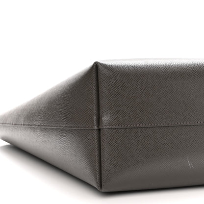 Saint Laurent Grained Calfskin Large Shopping Tote Warm Taupe Black 9 of 11