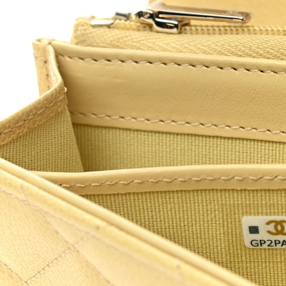 Chanel Caviar Quilted CC Flap Wallet Yellow 8 of 9