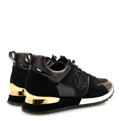 Louis Vuitton Suede Monogram Run Away Sneakers 38 Black 5 of 9