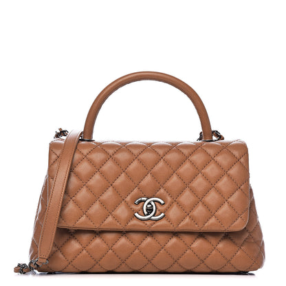 Chanel Caviar Quilted Small Coco Handle Flap Camel 1 of 13