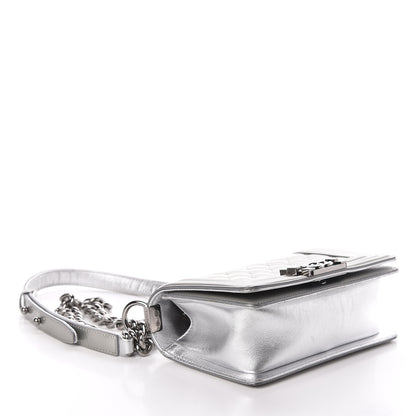 Chanel Metallic Patent Calfskin Quilted Small Boy Flap Silver 4 of 12