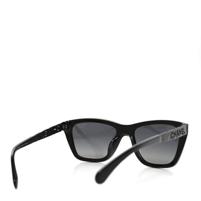 Chanel Acetate Metal Polarized Rectangle Sunglasses 5442-A Black 4 of 7