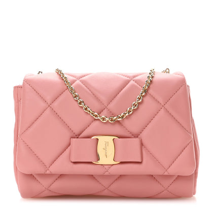 Salvatore Ferragamo Nappa Quilted Ginny Crossbody Blush 1 of 10