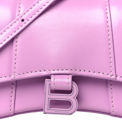 Balenciaga Shiny Box Calfskin Tonal B Hourglass Top Handle Bag Mini Lilac 7 of 11