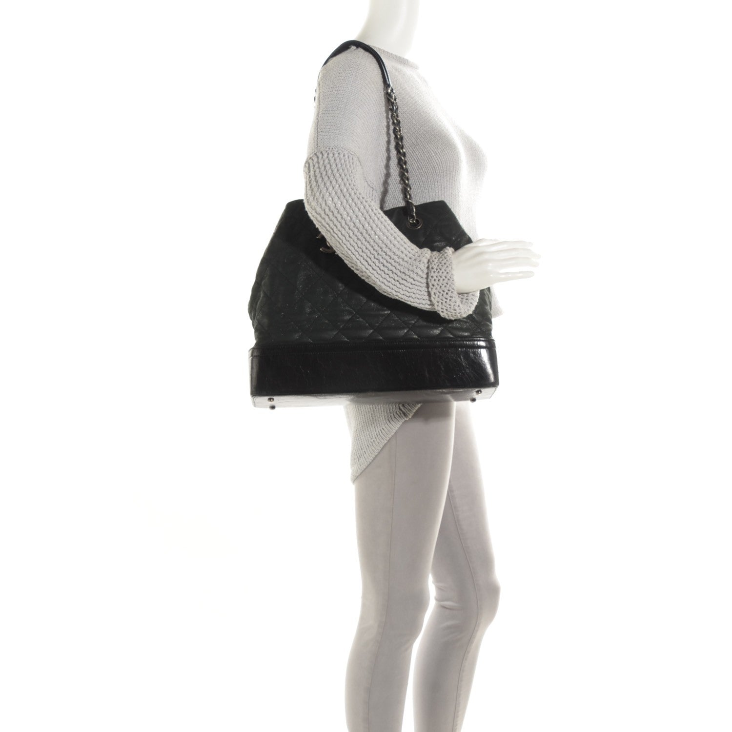 Chanel Iridescent Calfskin Quilted Large VIP Tote Black 2 of 8
