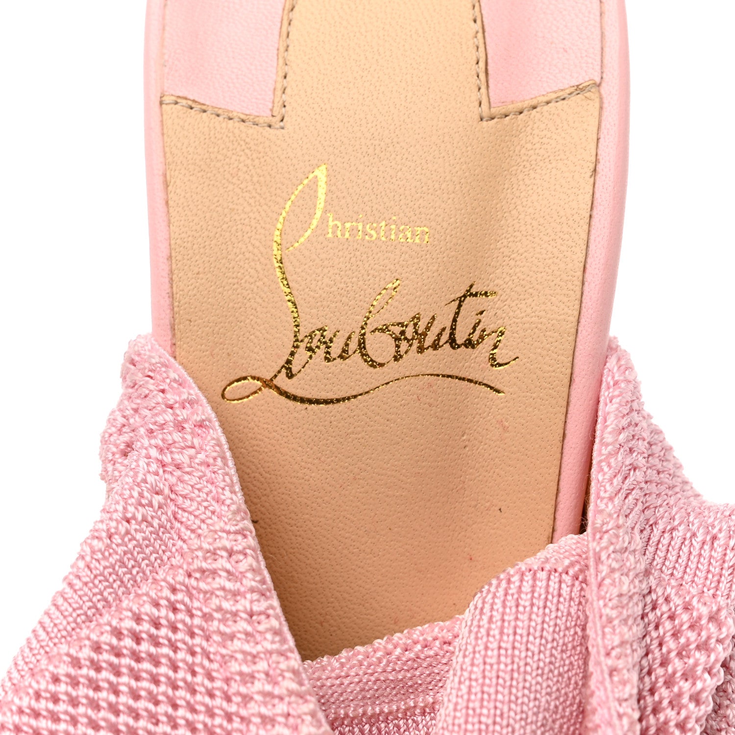 Christian Louboutin Maille Tricot Nappa Cheminene 120 Sock Ankle Boots 39 Pink 6 of 7