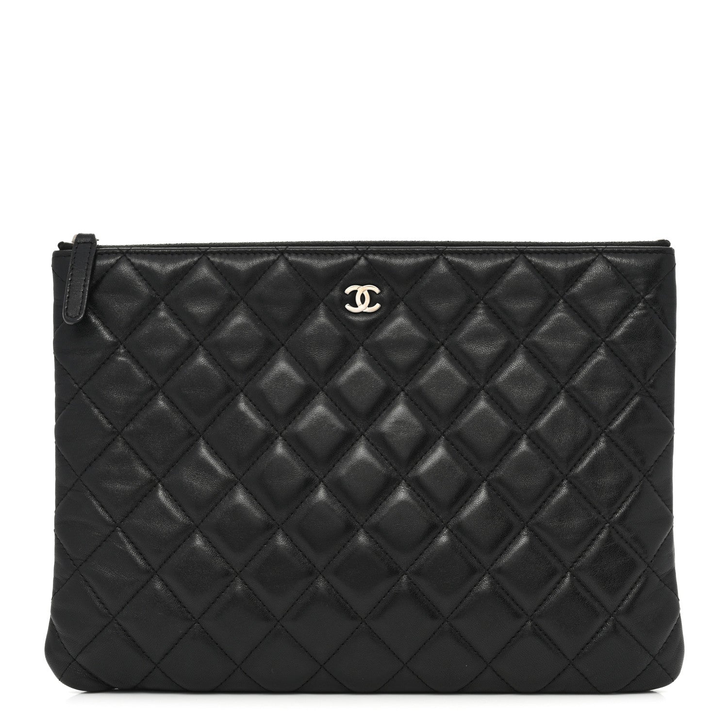 Chanel Lambskin Quilted Medium Cosmetic Case Black 1 of 8