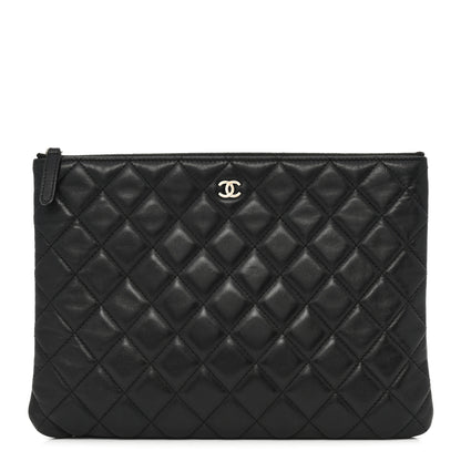 Chanel Lambskin Quilted Medium Cosmetic Case Black 1 of 8