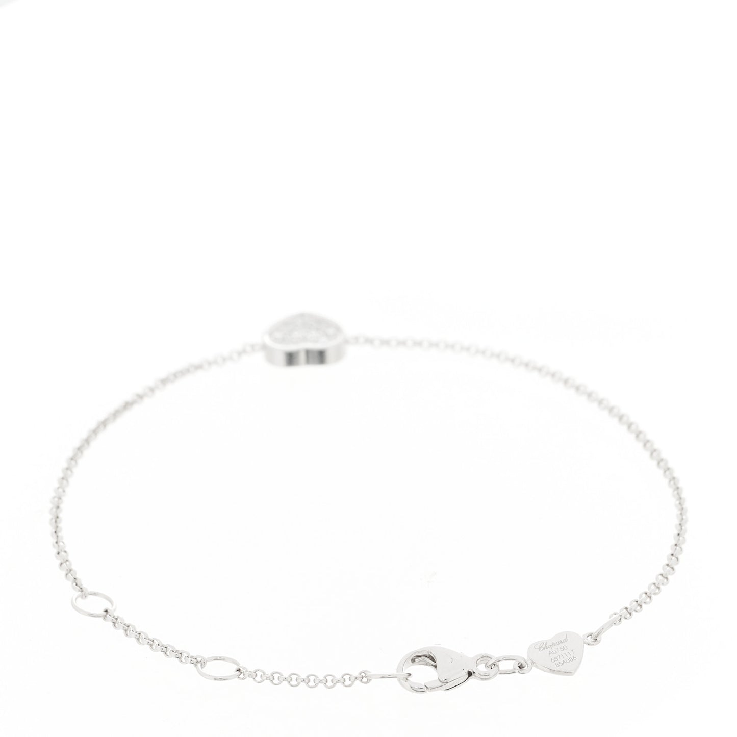 18K White Gold Diamond My Happy Hearts Pave Bracelet
