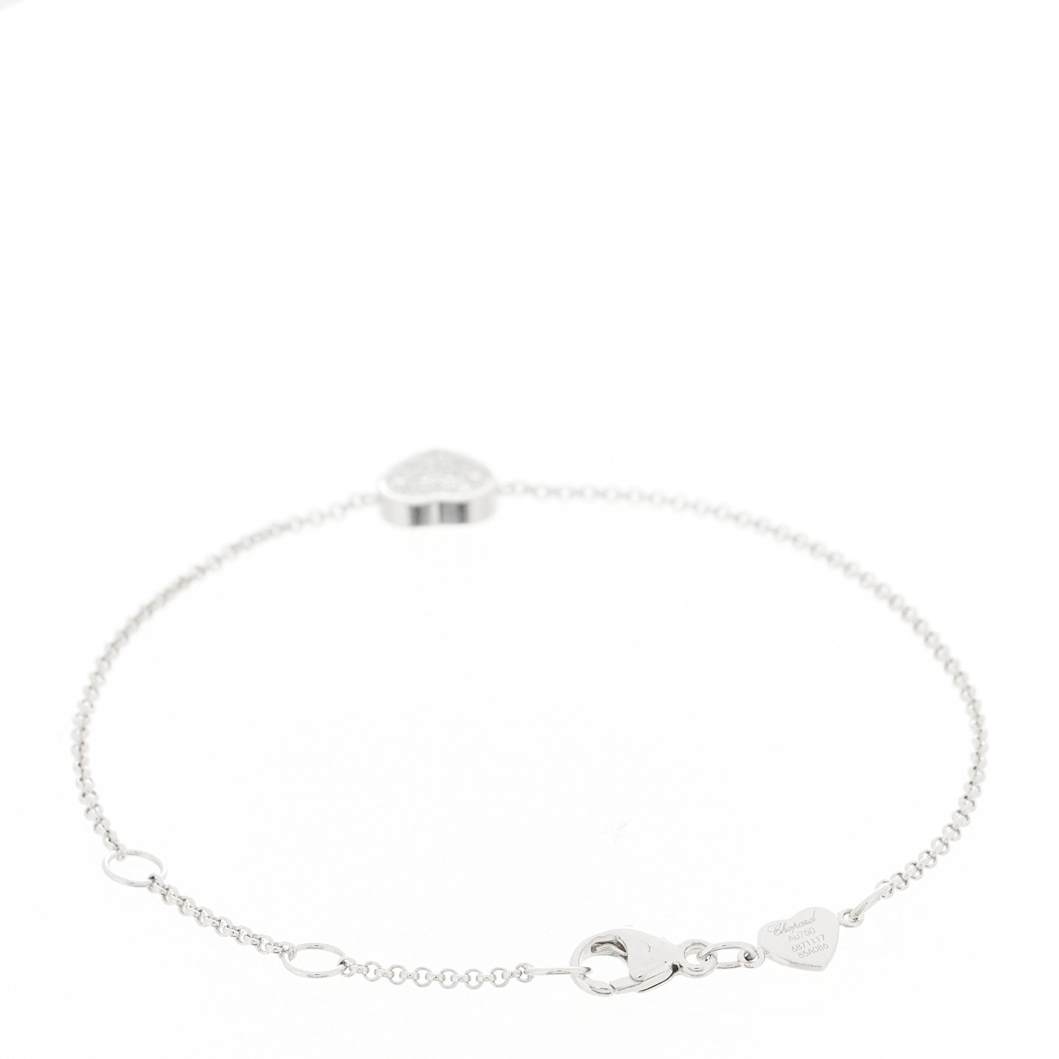 Chopard 18K White Gold Diamond My Happy Hearts Pave Bracelet 2 of 4