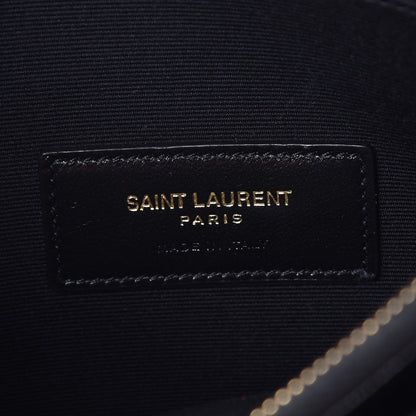 Saint Laurent Grain De Poudre Chevron Monogram Bill Pouch Black 9 of 10