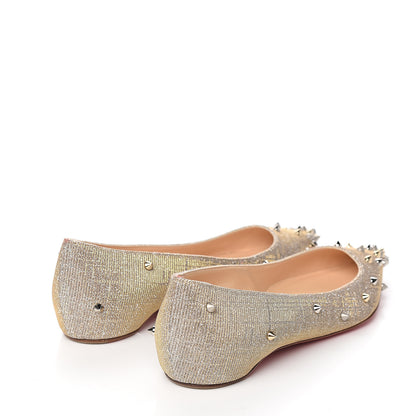 Christian Louboutin Metallic Glitter Fabric Degraspike Flats 38 Silver 4 of 8