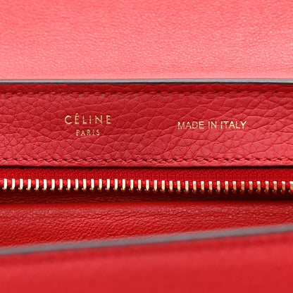 Celine Drummed Calfskin Suede Small Trapeze Coquelicot 6 of 13