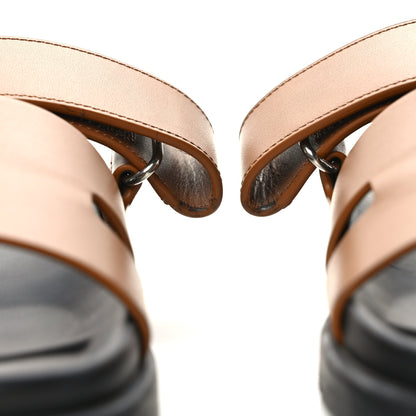 Hermes Calfskin Womens Chypre Sandals 40.5 Naturel 9 of 11