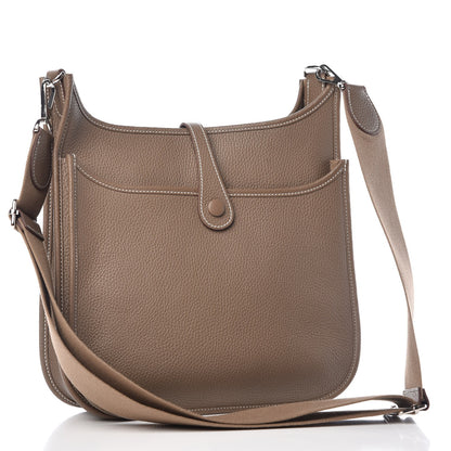 Hermes Taurillon Clemence Evelyne III PM Etoupe 3 of 8