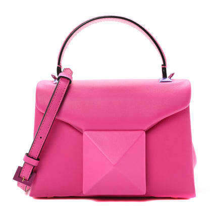 Valentino Garavani Nappa Tonal Monochrome Mini One Stud Top Handle Bag Pink PP 1 of 9