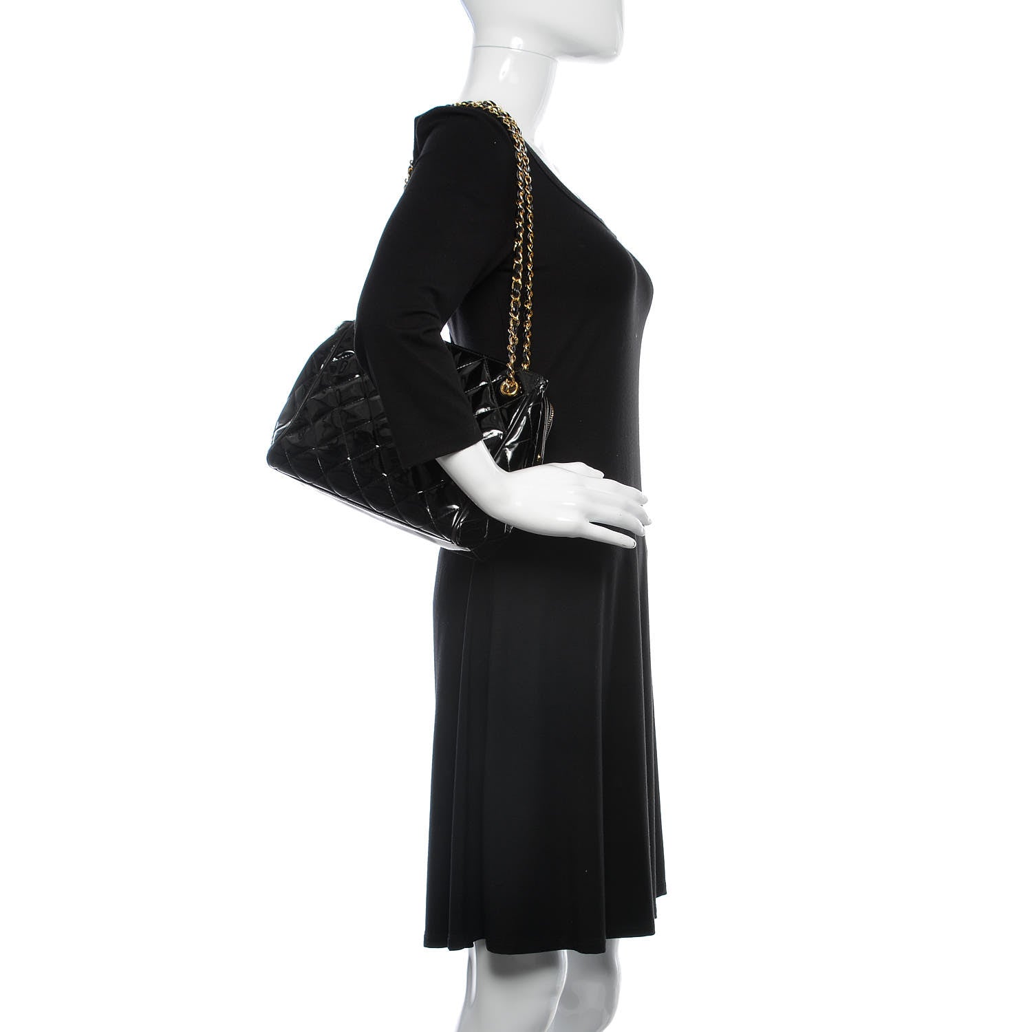 Chanel Patent Quilted Tote Black 2 of 14