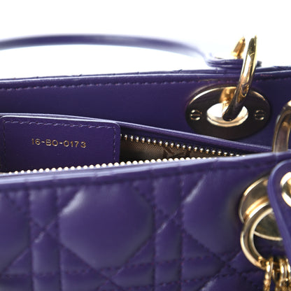 Christian Dior Lambskin Cannage Medium Lady Dior Purple 9 of 10