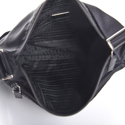 Prada Nylon Flat Messenger Bag Black 5 of 7
