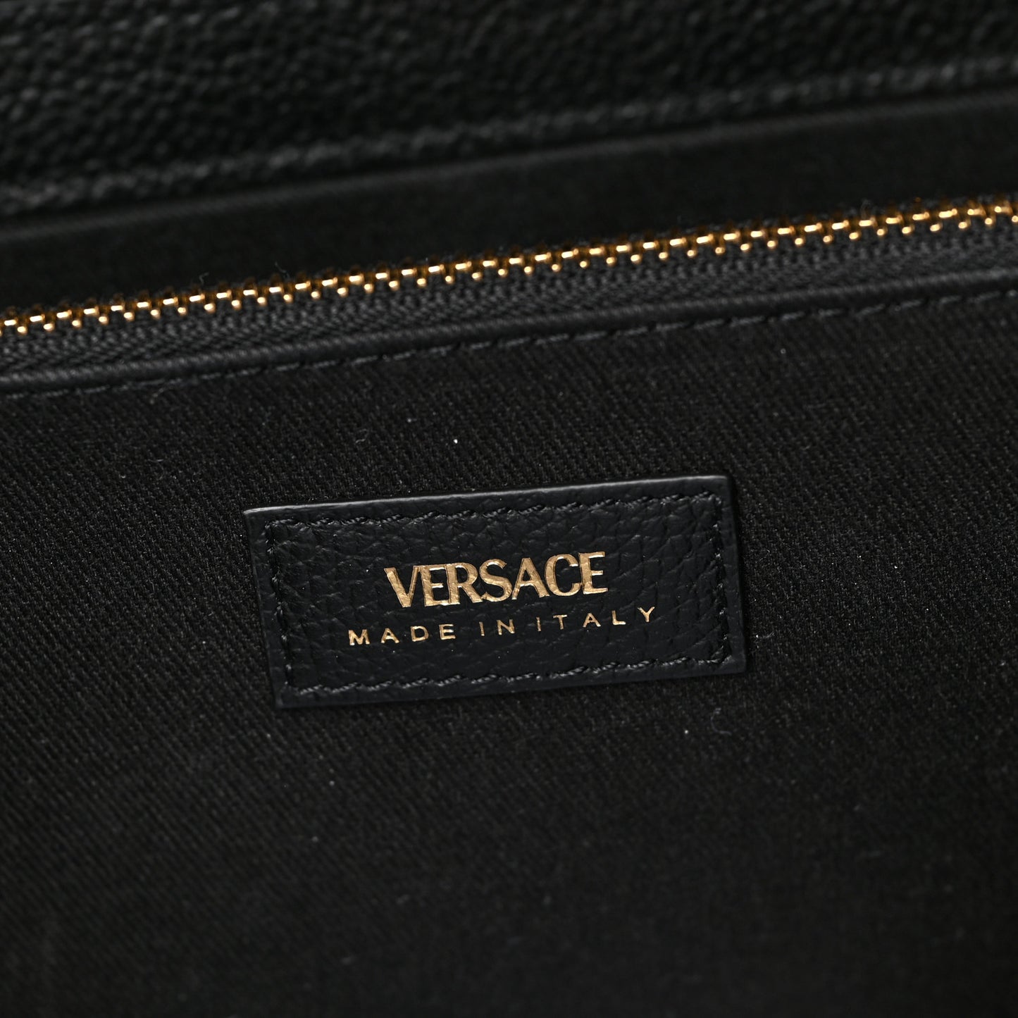 Grained Calfskin Virtus Wallet On Chain Black