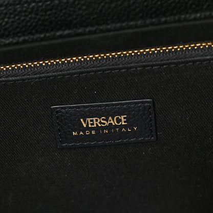Versace Grained Calfskin Virtus Wallet On Chain Black 6 of 8