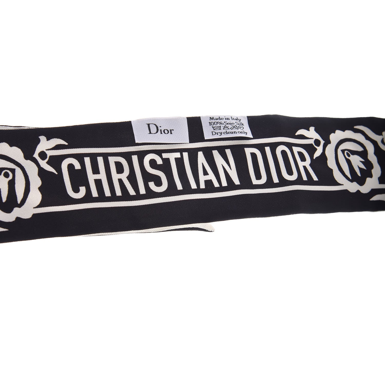 Christian Dior Silk Mexican Flowers Mitzah Scarf Black 3 of 7