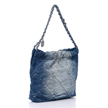 Chanel Denim Quilted Small Chanel 22 Blue 3 of 9