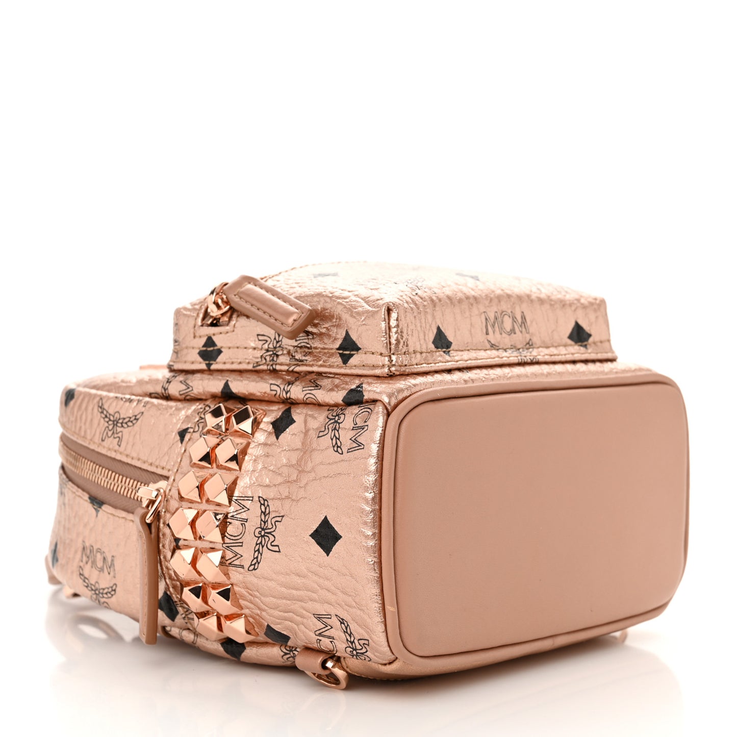 Metallic Visetos Studded X-Mini Bebe Boo Backpack Champagne Gold