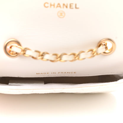 Chanel Shiny Aged Calfskin Quilted Waist Belt Bag White 5 of 9