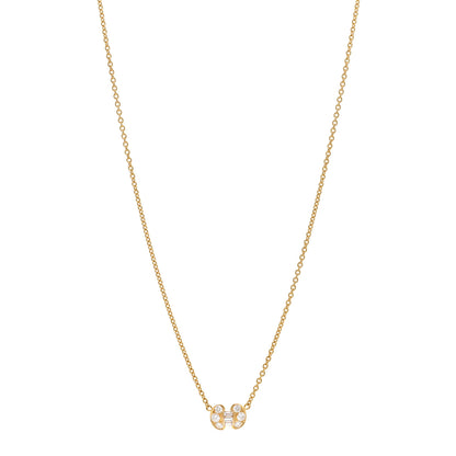 Van Cleef & Arpels 18K Yellow Gold Diamond Baguette Bow Necklace 1 of 4