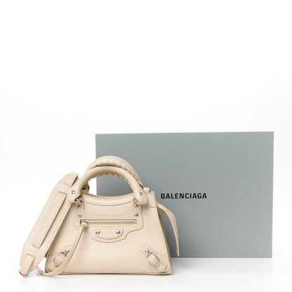 Balenciaga Grained Calfskin Neo Classic Silver Hardware Mini City Cream 12 of 12