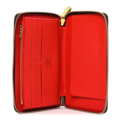 Louis Vuitton Monogram China Run Patch Zippy Organizer Wallet Red 5 of 6