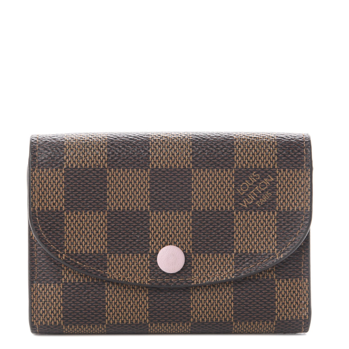 Damier Ebene Rosalie Coin Purse Rose Ballerine