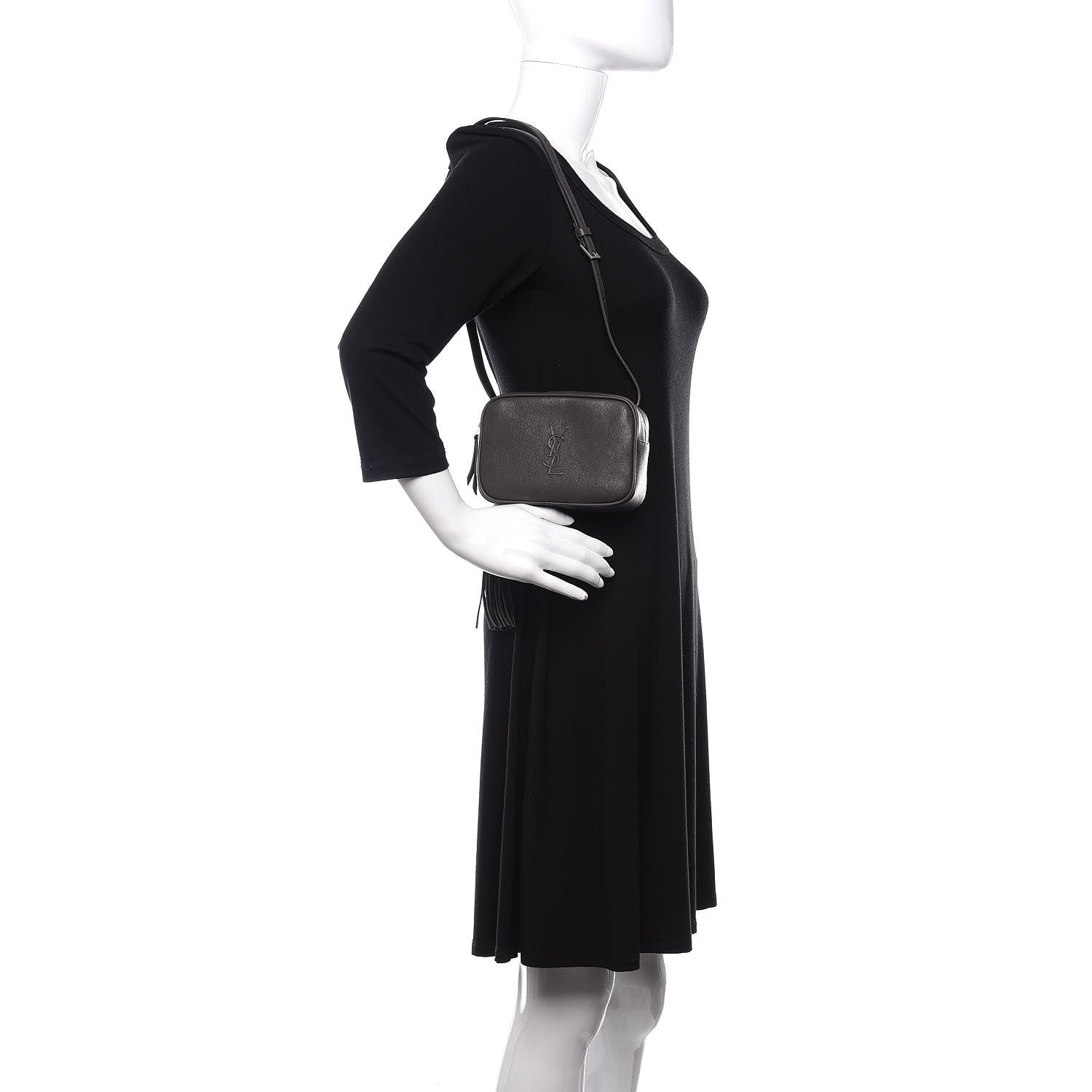 Saint Laurent Lambskin Monogram Lou Belt Bag Asphalt 2 of 9