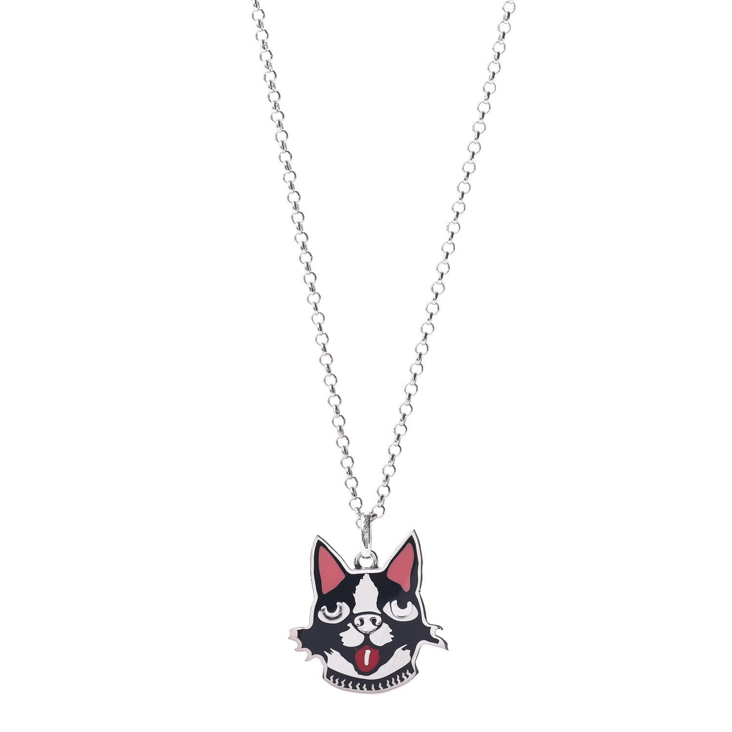 Sterling Silver Enamel Bosco Pendant Necklace