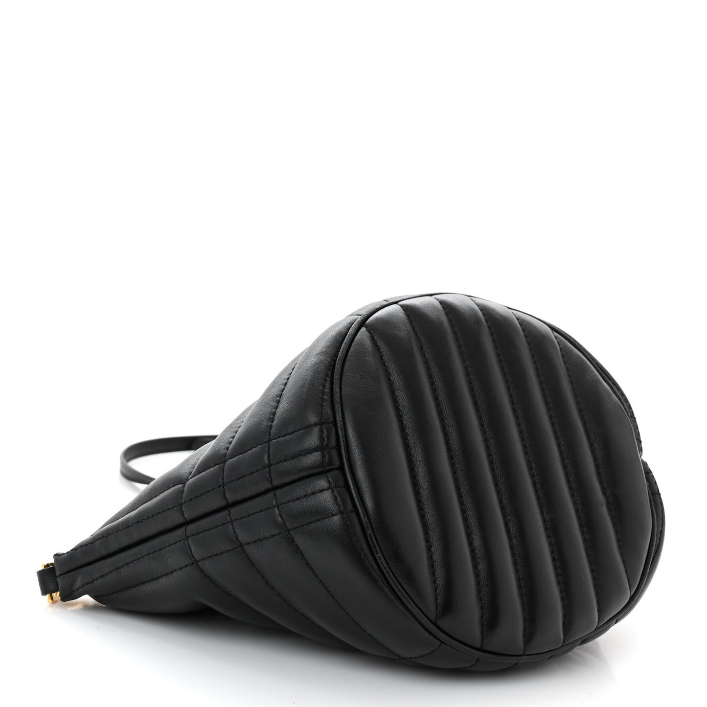 Lambskin Quilted Small Crescent Lola Bag Black