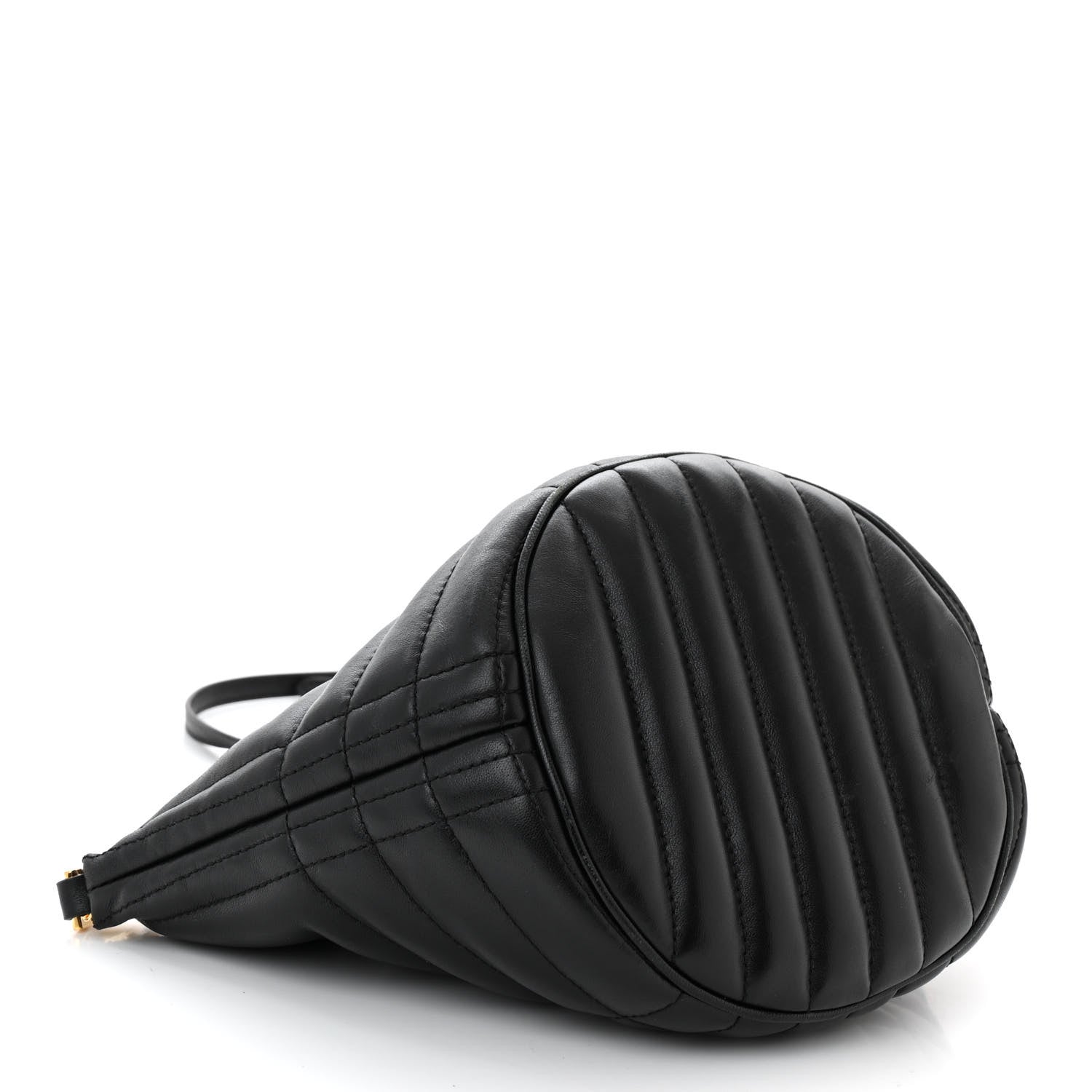 Burberry Lambskin Quilted Small Crescent Lola Bag Black 4 of 11