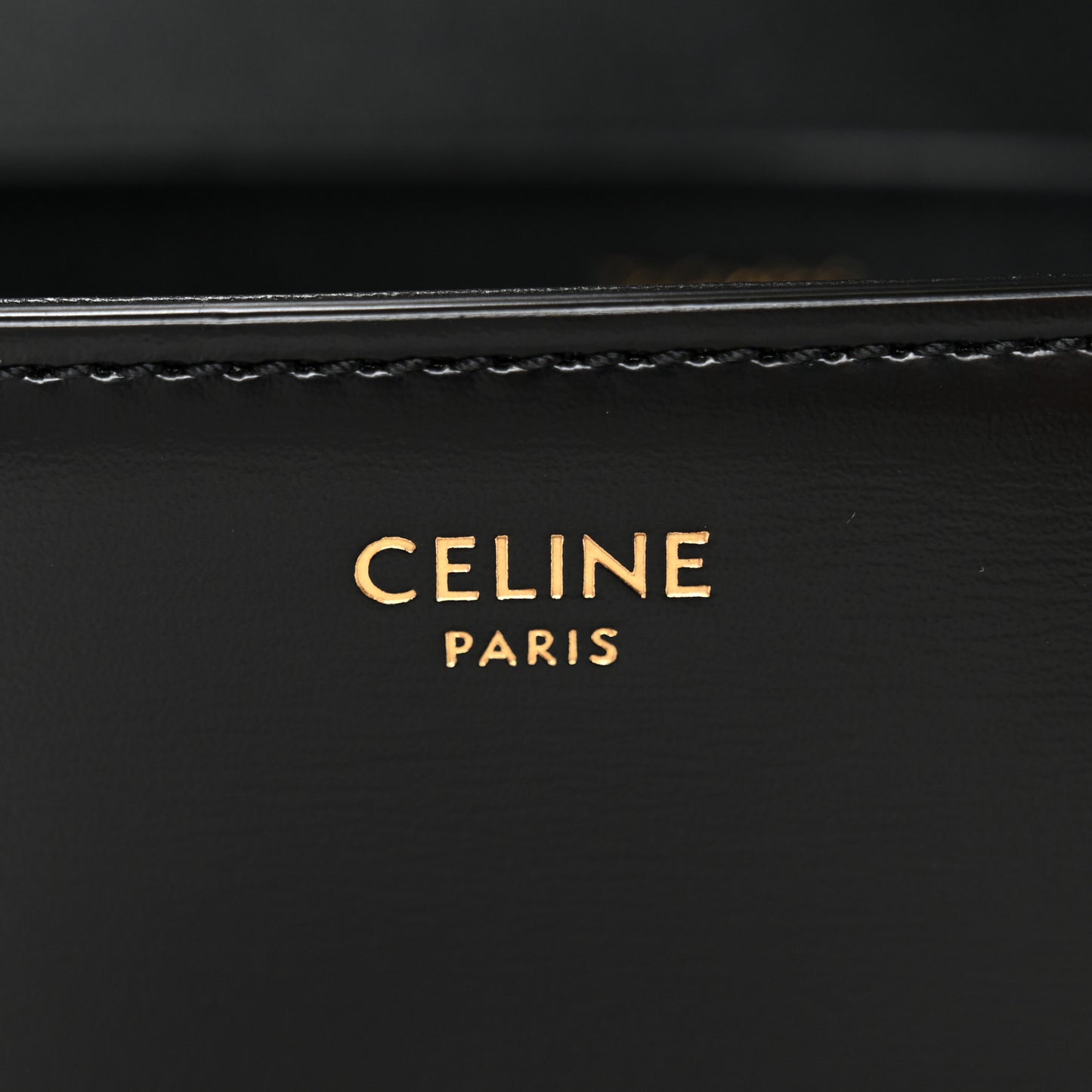 Shiny Calfskin Triomphe Shoulder Bag Black