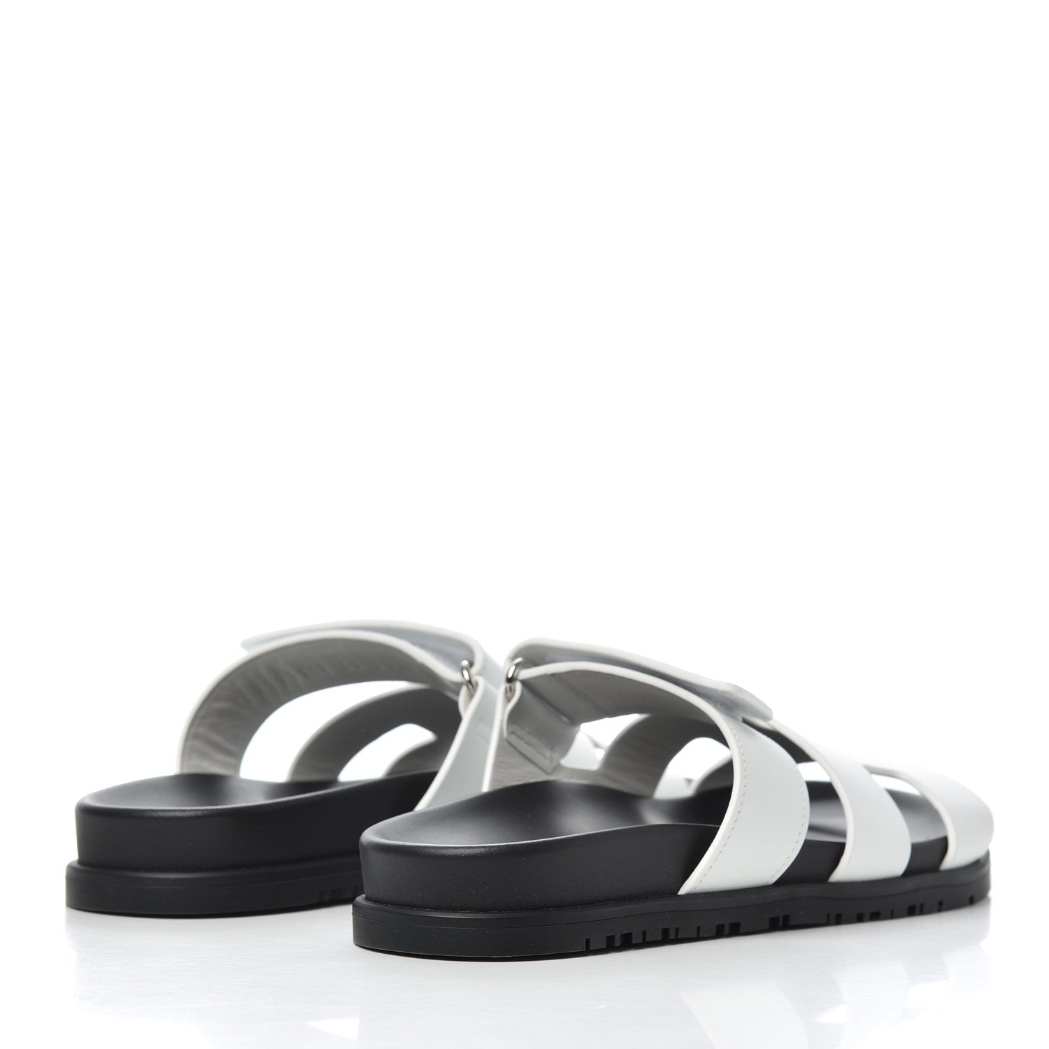 Hermes Calfskin Womens Chypre Sandals 37 White 4 of 10