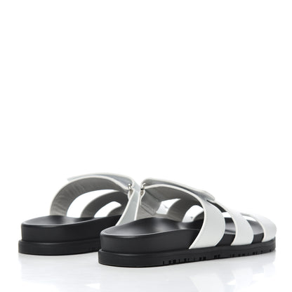 Hermes Calfskin Womens Chypre Sandals 37 White 4 of 10