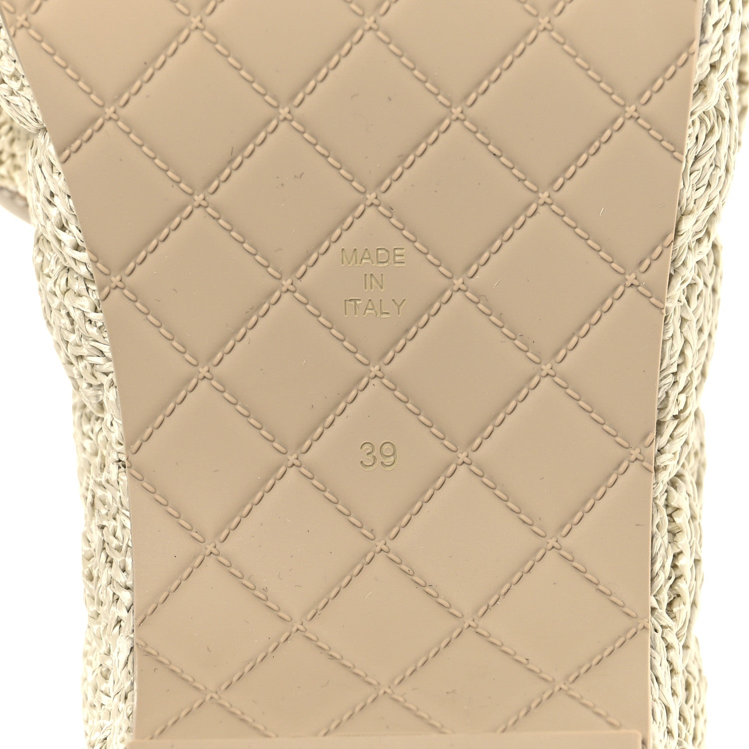 Chanel Fabric Quilted CC Platform Mules 39 Ivory 8 of 9