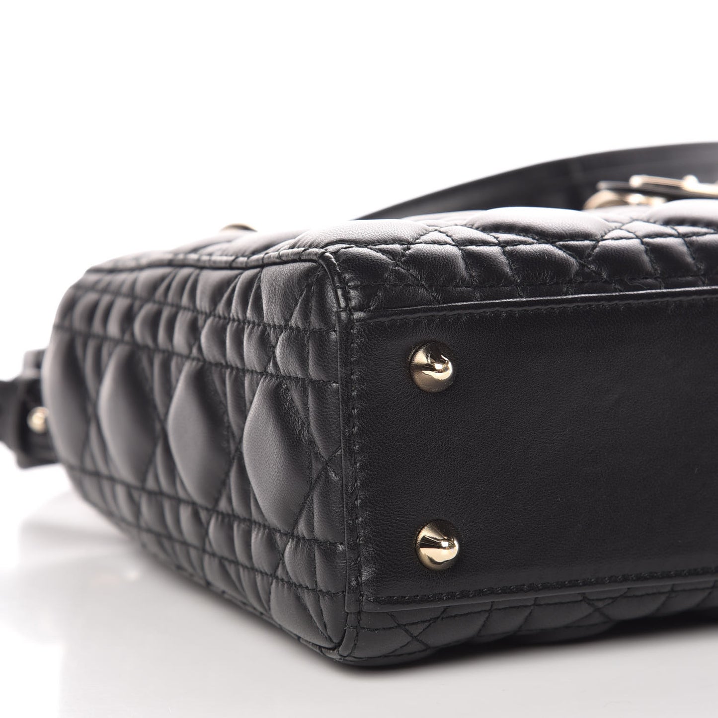 Lambskin Cannage Small Lucky Badges My Lady Dior Black