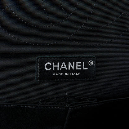 Chanel Lambskin Quilted Colorblock Jumbo Double Flap Black White Beige 6 of 13