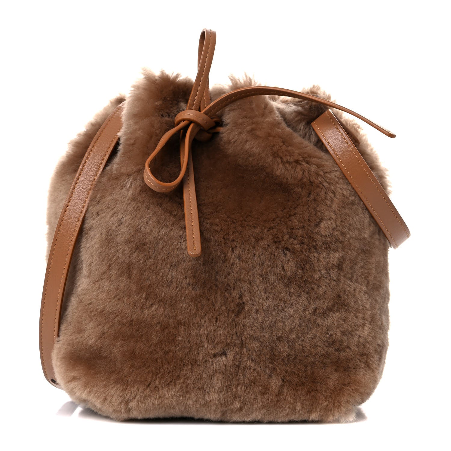 Mansur Gavriel Shearling Mini Bucket Bag Camel 1 of 9