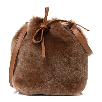 Mansur Gavriel Shearling Mini Bucket Bag Camel 1 of 9