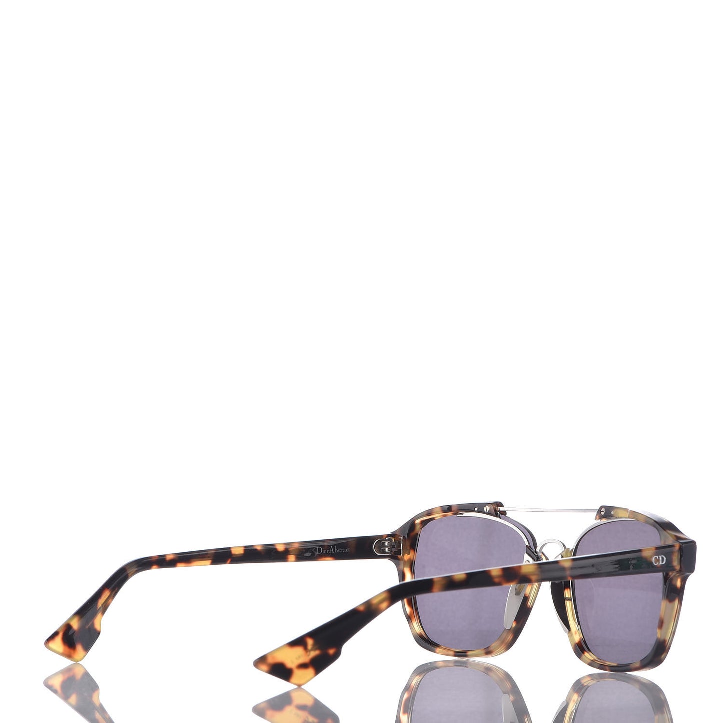 Abstract Square Mirrored Sunglasses Spotted Havana Green