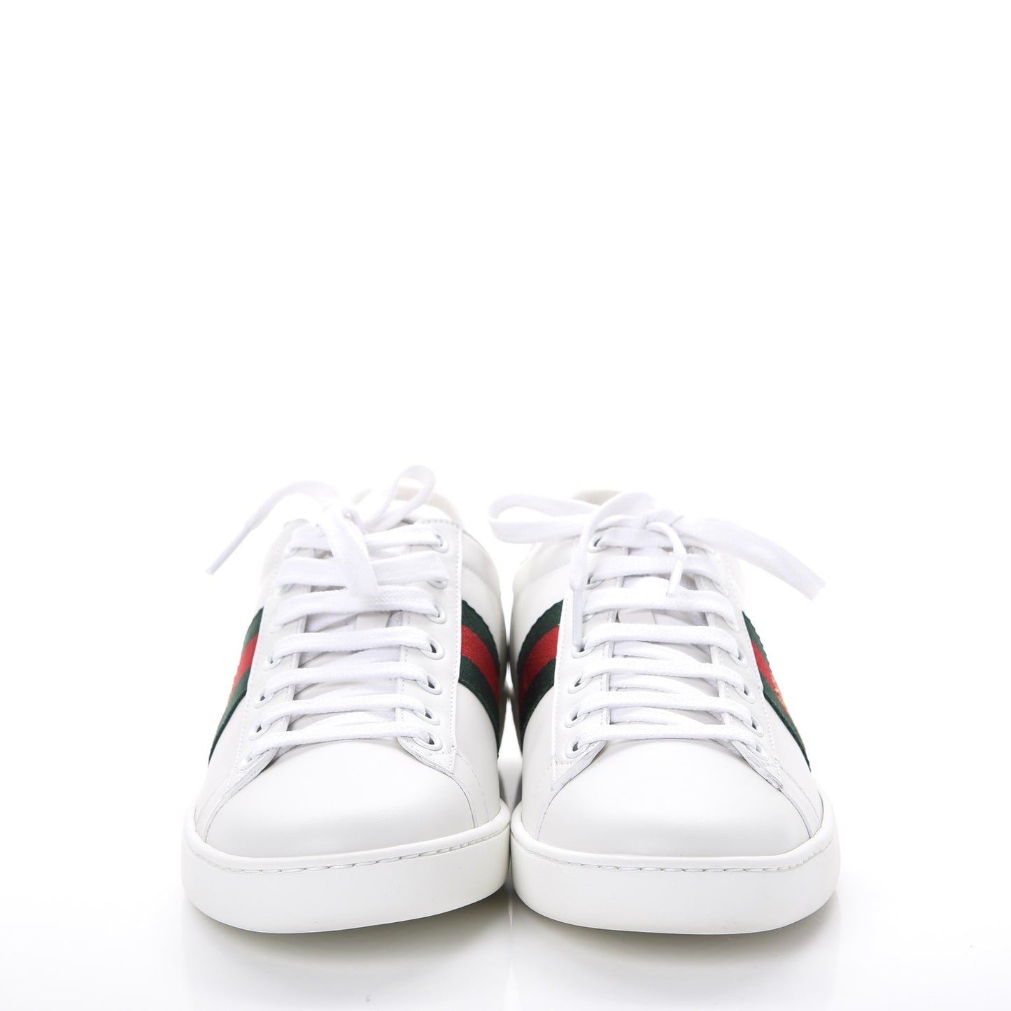 Calfskin Ayers Bee Embroidered Ace Sneakers 38 White Green