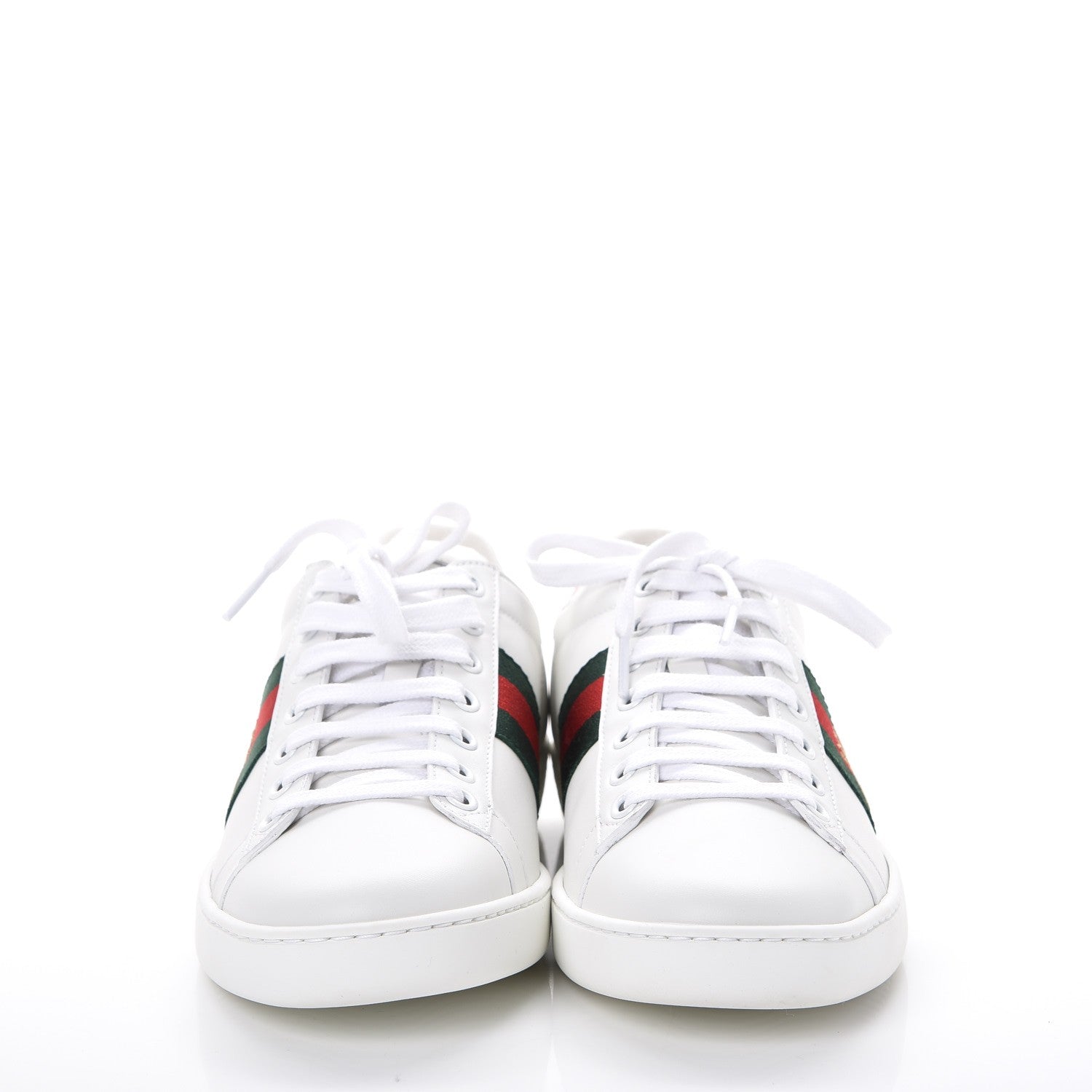 Gucci Calfskin Ayers Bee Embroidered Ace Sneakers 38 White Green 2 of 10